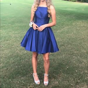 Beautiful Navy Satin homecoming dress! Worn once!